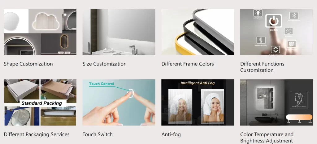 Customised led bathroom mirrors with frame