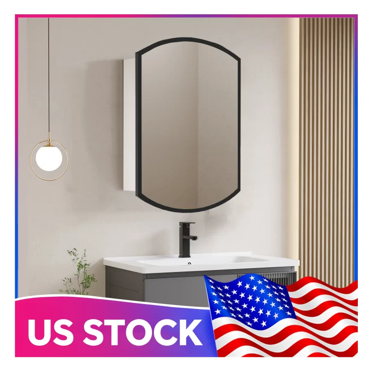 aluminum black mirror cabinet