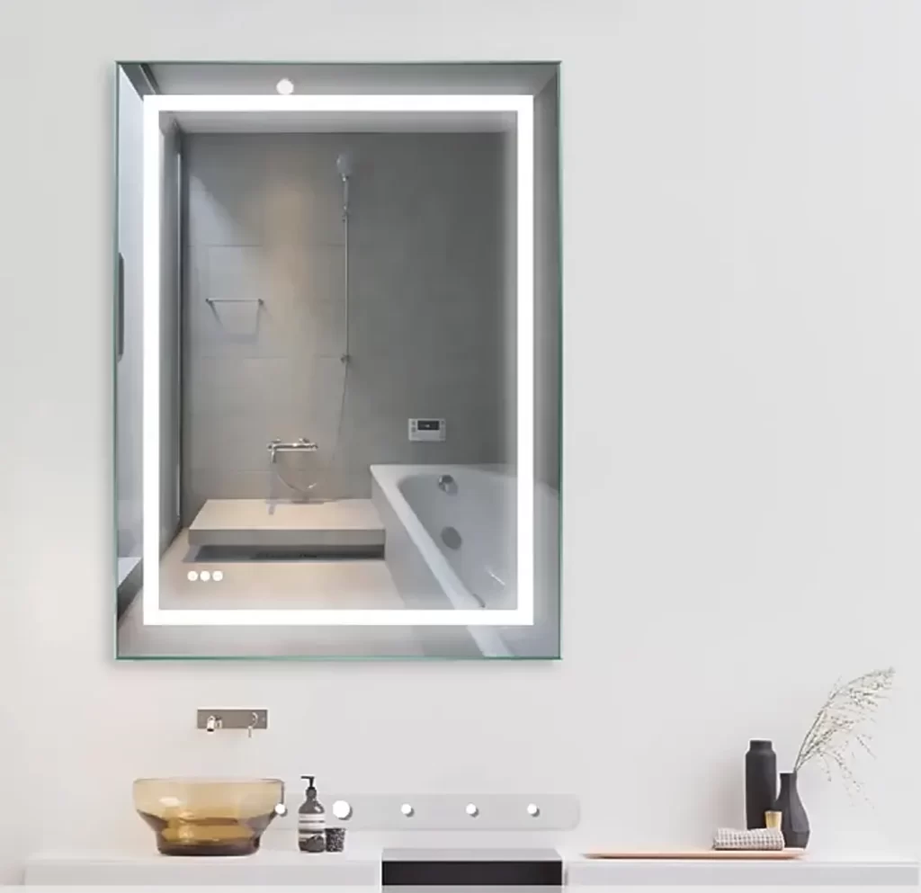 Successfully installed LED bathroom mirror, showing proper function and appearance.